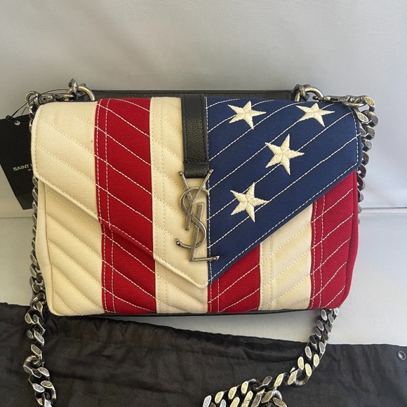 Saint Laurent Medium College Bag in American Flag - Picture 15 of 16